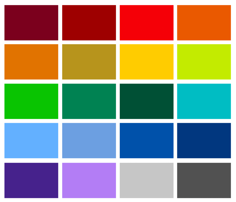 Solid Colors color options