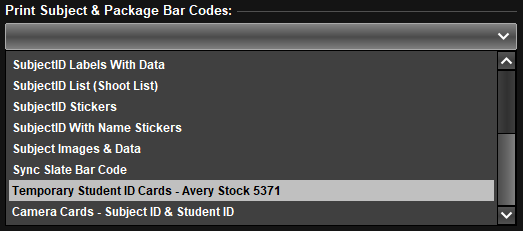 Print Subject & Package Bar Codes