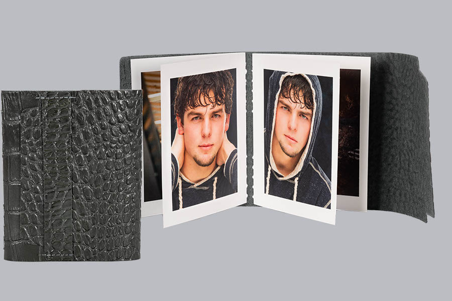 Embossed Exotic leather wrap albums