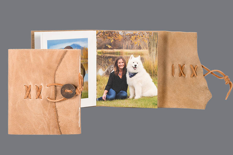 Primitive leather wrap albums